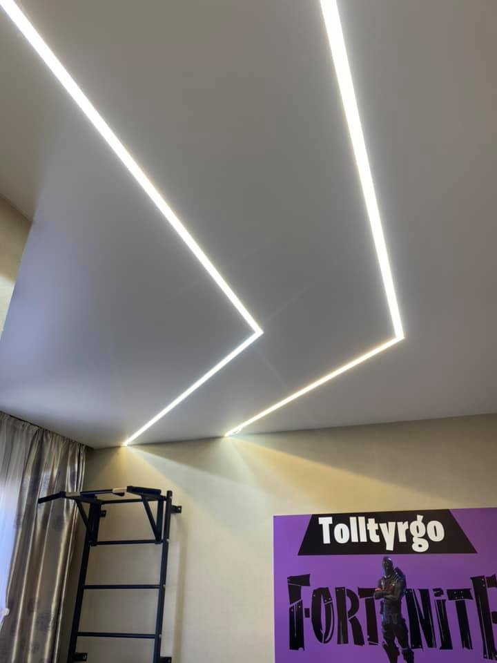 Матовый натяжной потолок с вставками Одесса komfortcenter.com.ua-01